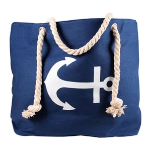 Shopper Einkaufstasche Strandtasche blau Anker Maritim