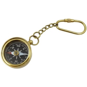 Exklusiver Schlüsselanhänger – Kompass – Messing Schüsselanhänger Kompass