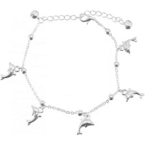Fußkettchen “Delfin”, mit fünf Anhängern Schmuck Armband