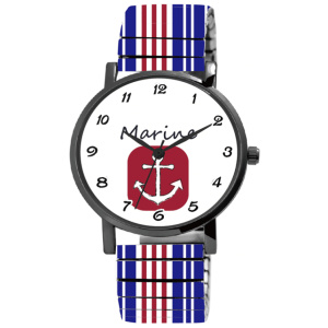 Excellanc Armbanduhr mit Zugarmband Rot - Blau Uhren