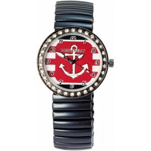 Donna Kelly Damenuhr mit Zugarmband, maritim, rot Uhren