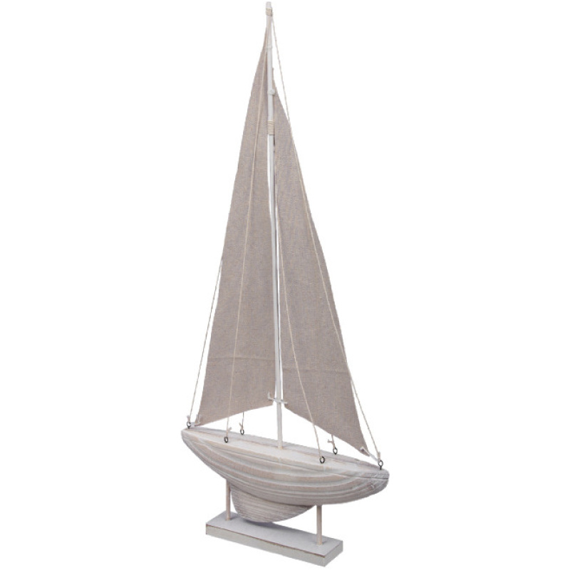 Holz Boot “Mellow”, L31cm, B5cm, H56cm, grau-weiß Schiffe Boot 2