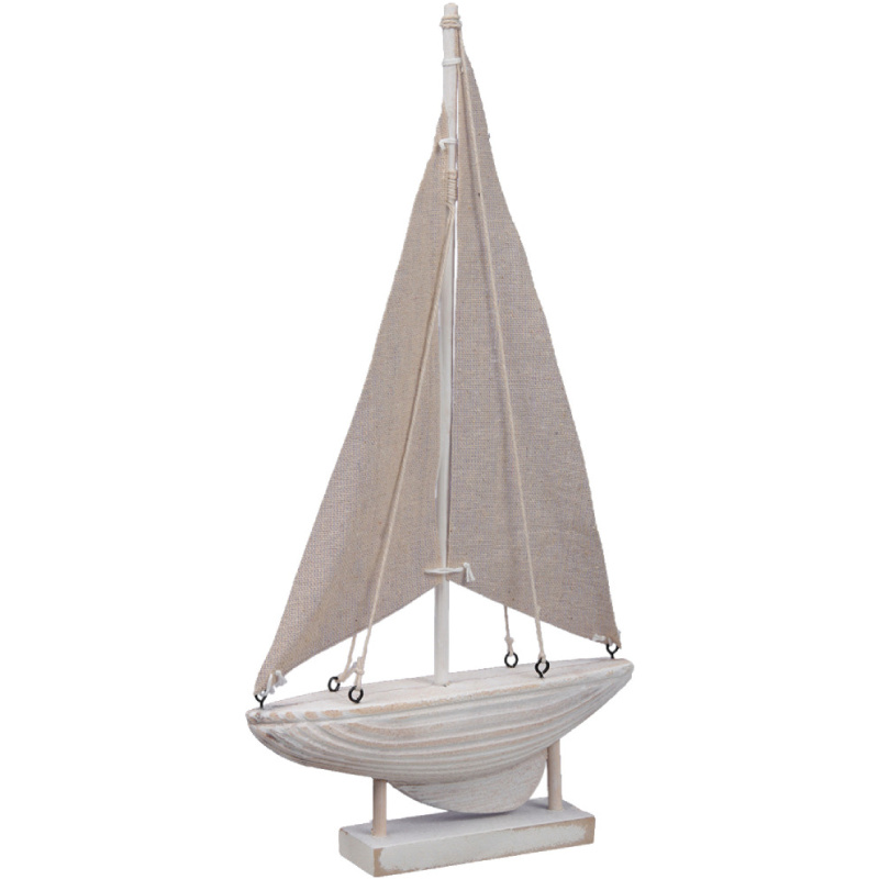 Holz Boot “Mellow”, L31cm, B5cm, H56cm, grau-weiß Schiffe Boot 3