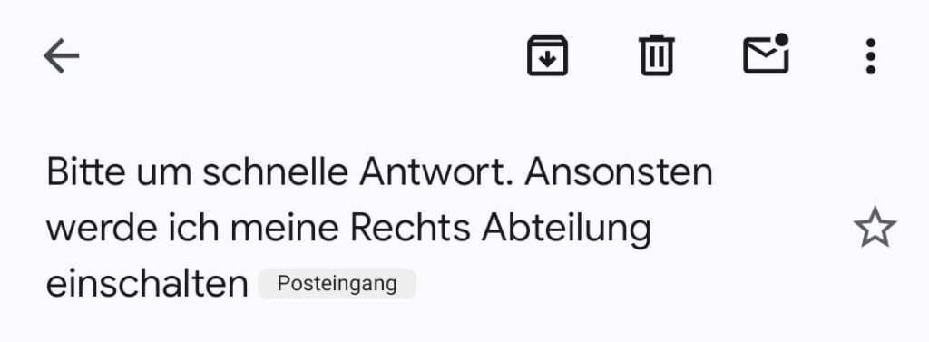 Er hat eine Rechtsabteilung Die Drohung sitzt, Rechtsabteilung, Vieeeel geld