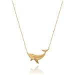 18k Goldkette mit Delfin, 42+2 cm, funkelnder und unauffälliger Schmuck – Bild 3