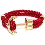 Schickes Herren Armband mit goldenem Anker, hochwertiges Material, rot, verstellbar – Bild 1