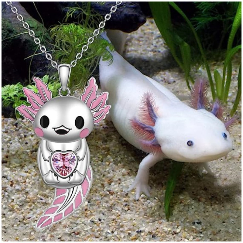 Niedliche Edestahlkette mit lustigem Axolotl