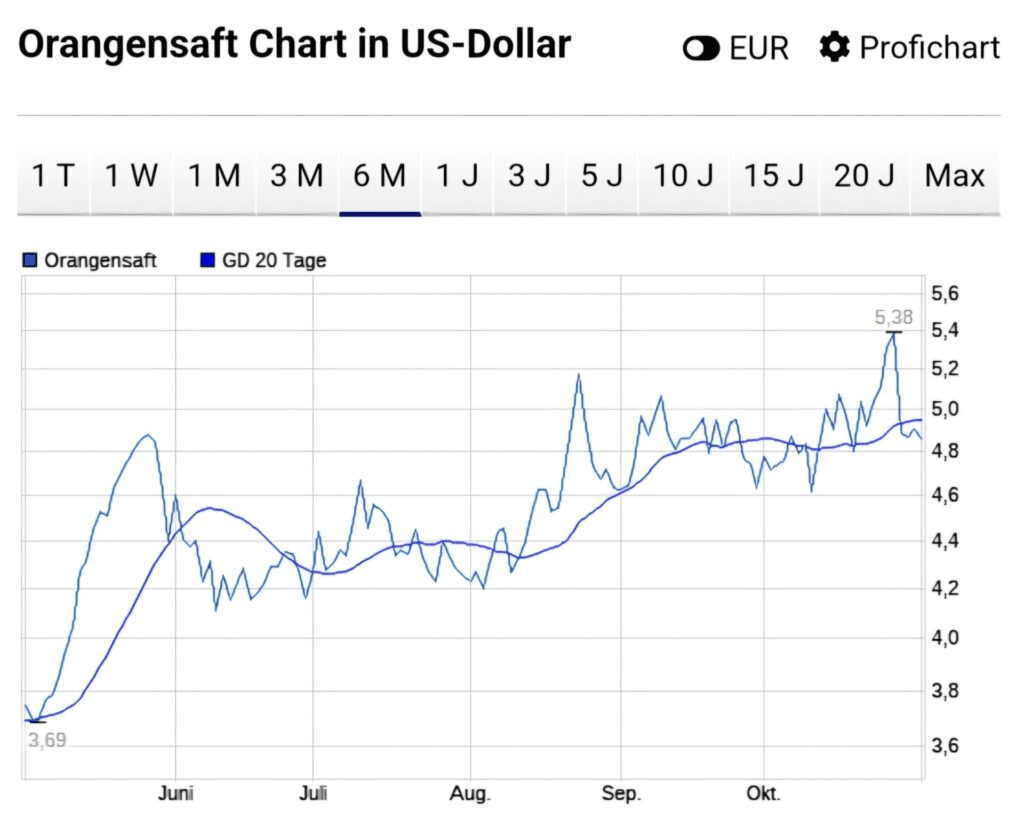 Frisch gepresster OSaft