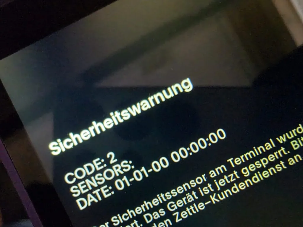 PayPal Terminal für Zettle - Sicherheitswarnung Code: 2 code:2, sicherheitswarnung, zettle