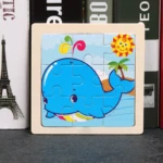 Maritimes Kinder Lernpuzzle-Set aus Holz (9 verschiedene Motive)